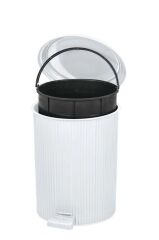 Omnipazar ELF-N320 Nostalji 3 Boy Plastik Pedallı Çöp Kovası Beyaz