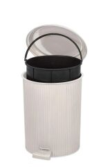 Omnipazar ELF-N320 Nostalji 3 Boy Plastik Pedallı Çöp Kovası Taş Gri