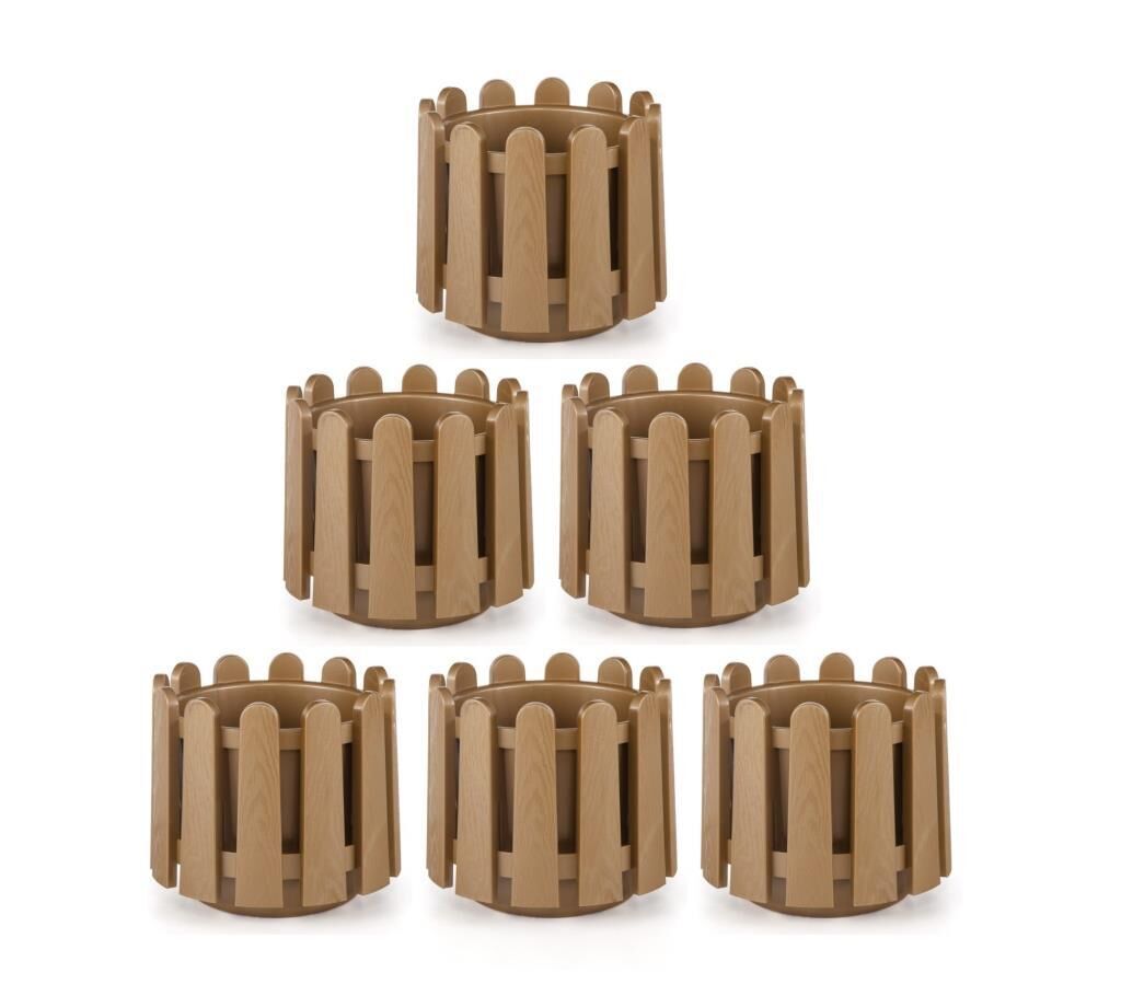 Omnipazar SO-İS02 İstanbul Dekoratif Yuvarlak Saksı 2,6 lt Mocha 6 Adet