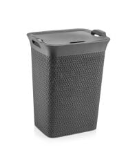 Omnipazar SY-4630 Plastik Safir Kirli Çamaşır Sepeti 55 lt Antrasit