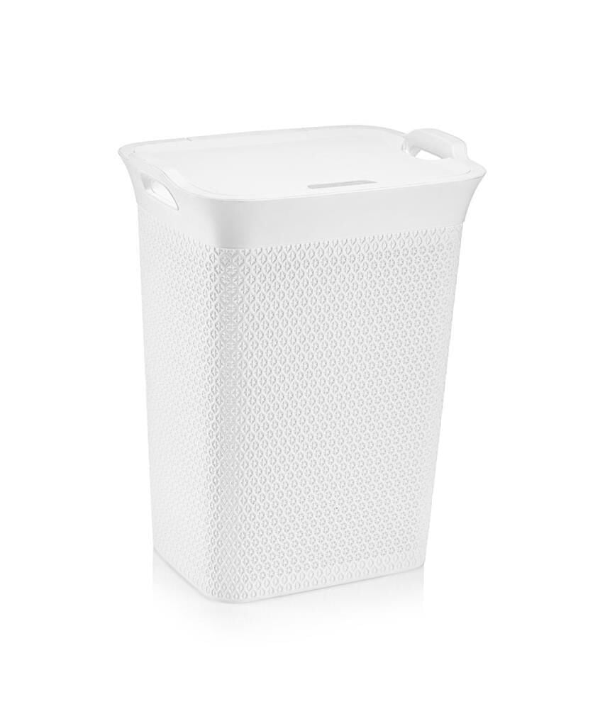 Omnipazar SY-4630 Plastik Safir Kirli Çamaşır Sepeti 55 lt Beyaz