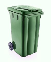 Omnipazar SY-6511 Eko Tekerlekli Kapaklı Plastik Çöp Konteyneri 240 lt Yeşil