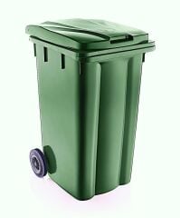 Omnipazar SY-6511 Eko Tekerlekli Kapaklı Plastik Çöp Konteyneri 240 lt Yeşil
