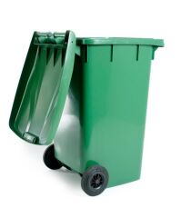 Omnipazar SY-6511 Eko Tekerlekli Kapaklı Plastik Çöp Konteyneri 240 lt Yeşil