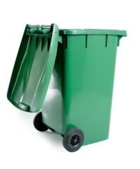 Omnipazar SY-6510 Tekerlekli Kapaklı Plastik Çöp Konteyneri 240 lt YEŞİL