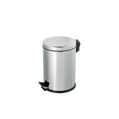 Omnisoft PLX3700-305 Krom Pedallı Paslanmaz Çöp Kovası 5 Lt
