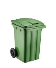 Omnipazar SY-6502 Tekerlekli Kapaklı Plastik Çöp Konteyneri 80 lt Yeşil