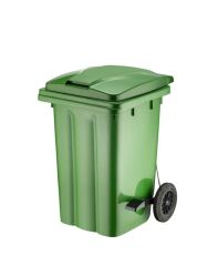 Omnipazar SY-6504 Pedallı Tekerlekli Kapaklı Çöp Konteyneri 80 lt Yeşil
