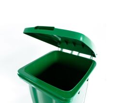 Omnipazar SY-6504 Pedallı Tekerlekli Kapaklı Çöp Konteyneri 80 lt Yeşil