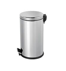 Omnisoft PLX3700-312 Krom Pedallı Paslanmaz Çöp Kovası 12 Lt