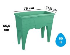 Omnipazar SO-AB02 Dekoratif Ayaklı Bahçe Yetiştirme Saksı 60 Litre No 2 YEŞİL