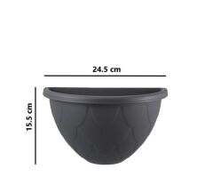 Omnipazar SO-DD01 Dekoratif Damla Duvar Saksı 1.4 Litre No 1 Antrasit (116)