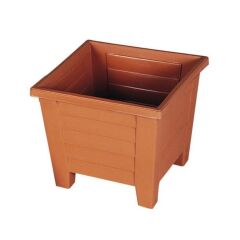 Omnipazar  SY-5848 Dekoratif Plastik Kare Ayaklı Saksı 30 Litre No 5 Kiremit (108)