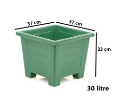 Omnipazar  SY-5848 Dekoratif Plastik Kare Ayaklı Saksı 30 Litre No 5 YEŞİL