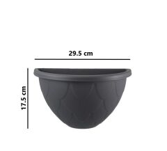Omnipazar SO-DD02 Dekoratif Damla Duvar Saksı 2.4 Litre No 2 Antrasit (116)