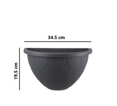 Omnipazar SO-DD03 Dekoratif Damla Duvar Saksı 3.4 Litre No 3 Antrasit (116)