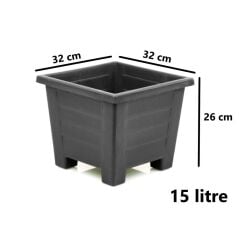 Omnipazar  SY-5847 Dekoratif Plastik Kare Ayaklı Saksı 15 Litre No 4