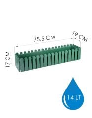 Omnipazar SO-İB03 Yeşil Askılı Balkon Saksı Takım 14 lt No 3