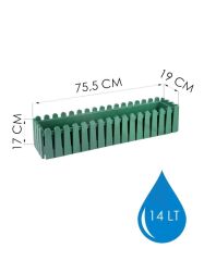 Omnipazar SO-İB03 Yeşil Askılı Balkon Saksı Takım 14 lt No 3