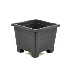 Omnipazar  SY-5847 Dekoratif Plastik Kare Ayaklı Saksı 15 Litre No 4 Antrasit (116)