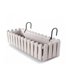 Omnipazar SO-İB03 Beyaz Askılı Balkon Saksı Takım 14 lt No 3