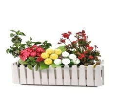 Omnipazar SO-İB03 Beyaz Askılı Balkon Saksı Takım 14 lt No 3