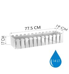 Omnipazar SO-İB03 Beyaz Askılı Balkon Saksı Takım 14 lt No 3