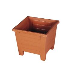 Omnipazar  SY-5847 Dekoratif Plastik Kare Ayaklı Saksı 15 Litre No 4 Kiremit (108)