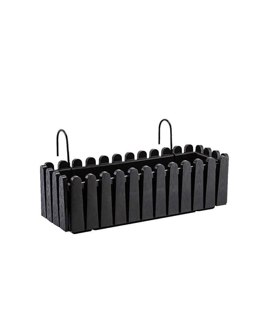 Omnipazar SO-İB02 Antrasit Askılı Balkon Saksı Takım 9 lt No 2
