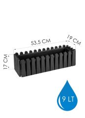 Omnipazar SO-İB02 Antrasit Askılı Balkon Saksı Takım 9 lt No 2