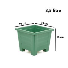 Omnipazar  SY-5845 Dekoratif Plastik Kare Ayaklı Saksı 3,5 Litre No 2