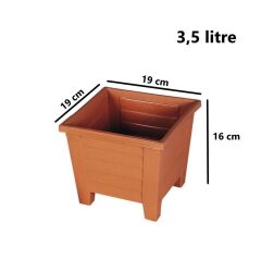 Omnipazar  SY-5845 Dekoratif Plastik Kare Ayaklı Saksı 3,5 Litre No 2