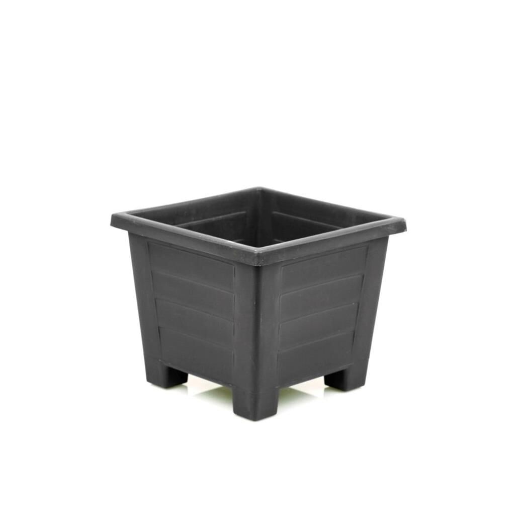Omnipazar  SY-5845 Dekoratif Plastik Kare Ayaklı Saksı 3,5 Litre No 2 Antrasit (116)