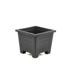 Omnipazar  SY-5845 Dekoratif Plastik Kare Ayaklı Saksı 3,5 Litre No 2 Antrasit (116)