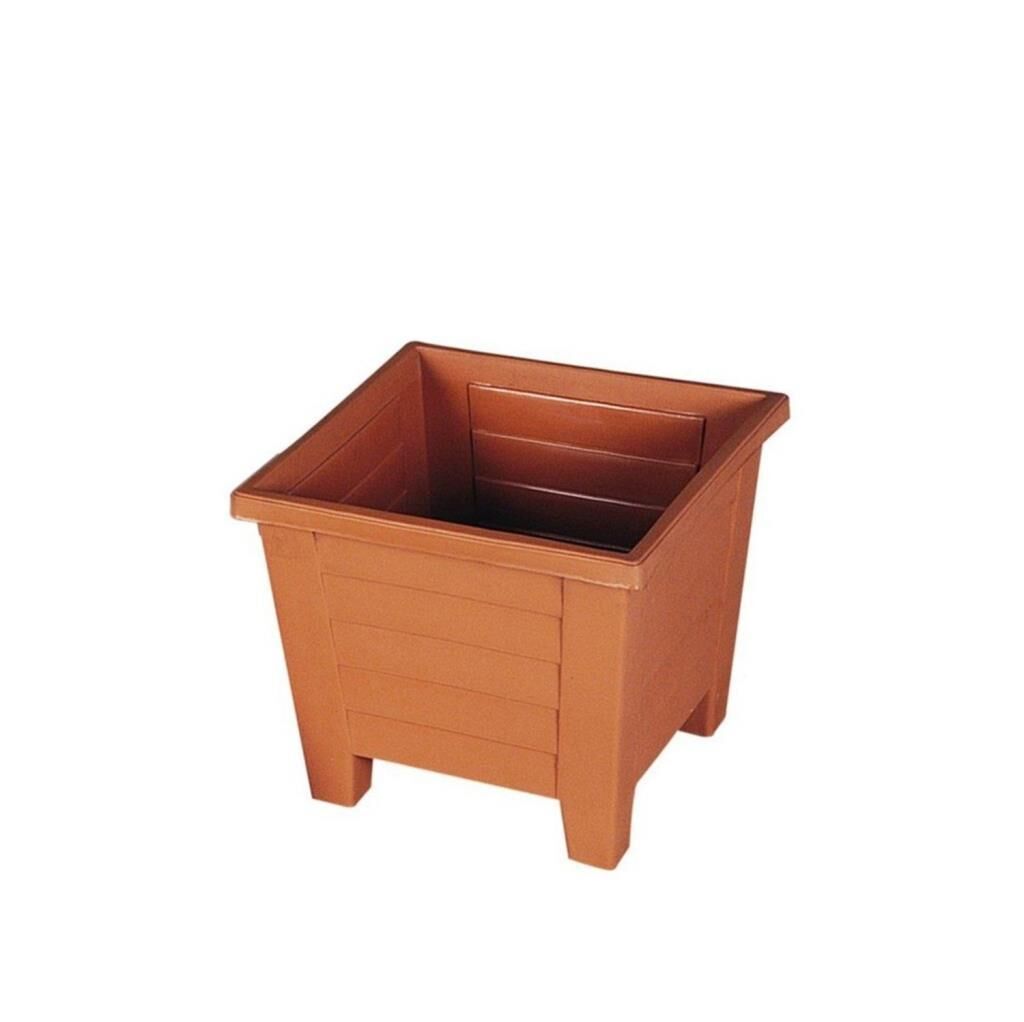 Omnipazar  SY-5845 Dekoratif Plastik Kare Ayaklı Saksı 3,5 Litre No 2 Kiremit (108)