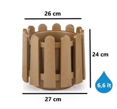 Omnipazar SO-İS03 İstanbul Dekoratif Yuvarlak Saksı 6,6 lt Mocha 6 Adet