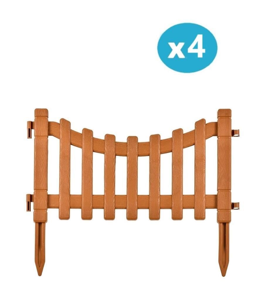 Omnipazar IRK-SB105 Sarmaşık Plastik Bahçe Dekorasyon Çiti 4'lü Set Kahverengi