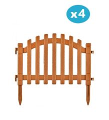 Omnipazar IRK-SB100 Sümbül Plastik Bahçe Dekorasyon Çiti 4'lü Set Kahverengi