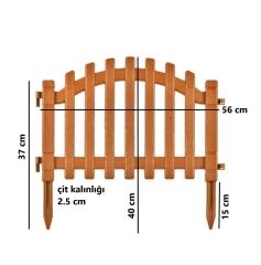 Omnipazar IRK-SB100 Sümbül Plastik Bahçe Dekorasyon Çiti 4'lü Set Kahverengi