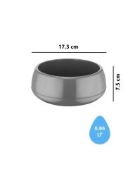 Omnipazar SO-EAS1 Dekoratif Elvan Arajman Sukulent Kaktüs Saksı 0.86 Litre No 1 Antrasit (116)