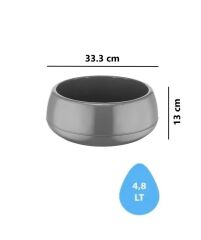 Omnipazar SO-EAS3 Dekoratif Elvan Arajman Sukulent Kaktüs Saksı 4.8 Litre No 3 Antrasit (116)