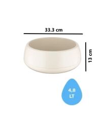 Omnipazar SO-EAS3 Dekoratif Elvan Arajman Sukulent Kaktüs Saksı 4.8 Litre No 3 Kirli Beyaz (113)