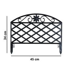 Omnipazar SY-5994 Lattice Plastik Bahçe Çiti Siyah 45x34 cm 4'lü Set