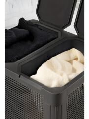 Omnipazar SY-4632 Smart Duo İki Bölmeli Kirli Çamaşır Sepeti 84 Litre Antrasit (116)