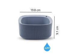 Omnipazar KRS-248 Pera Dekoratif Aranjman Kaktus Sukulent Saksı 1.8 Litre No 2 Mavi