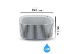 Omnipazar KRS-248 Pera Dekoratif Aranjman Kaktus Sukulent Saksı 1.8 Litre No 2 Gri