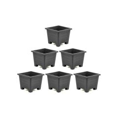 SY-5847 Dekoratif Plastik Kare Ayaklı Saksı 15 Lt Antrasit 6 Adet