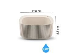 Omnipazar KRS-248 Pera Dekoratif Aranjman Kaktus Sukulent Saksı 1.8 Litre No 2 Krem