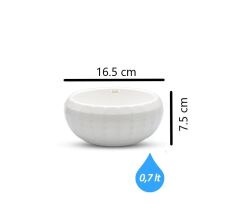 Omnipazar KRS-610 Dekoratif Küçük Aranjman Kaktus Sukulent Saksı 0.7 Litre Beyaz