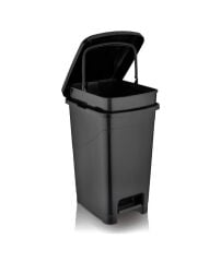Omnipazar SRL-3030 Slim Pedallı Plastik Çöp Kovası İç Kovalı 40 lt Siyah